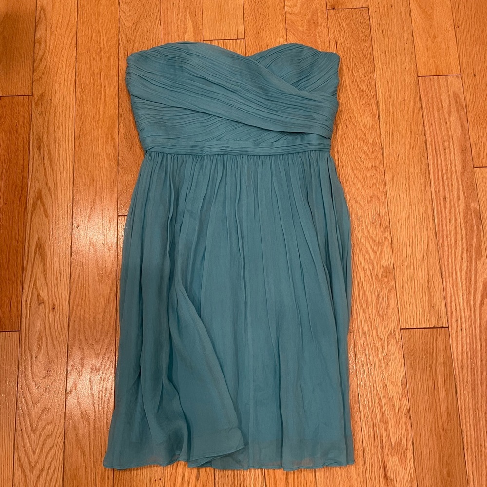 Strapless JCrew dress- mermaid teal color